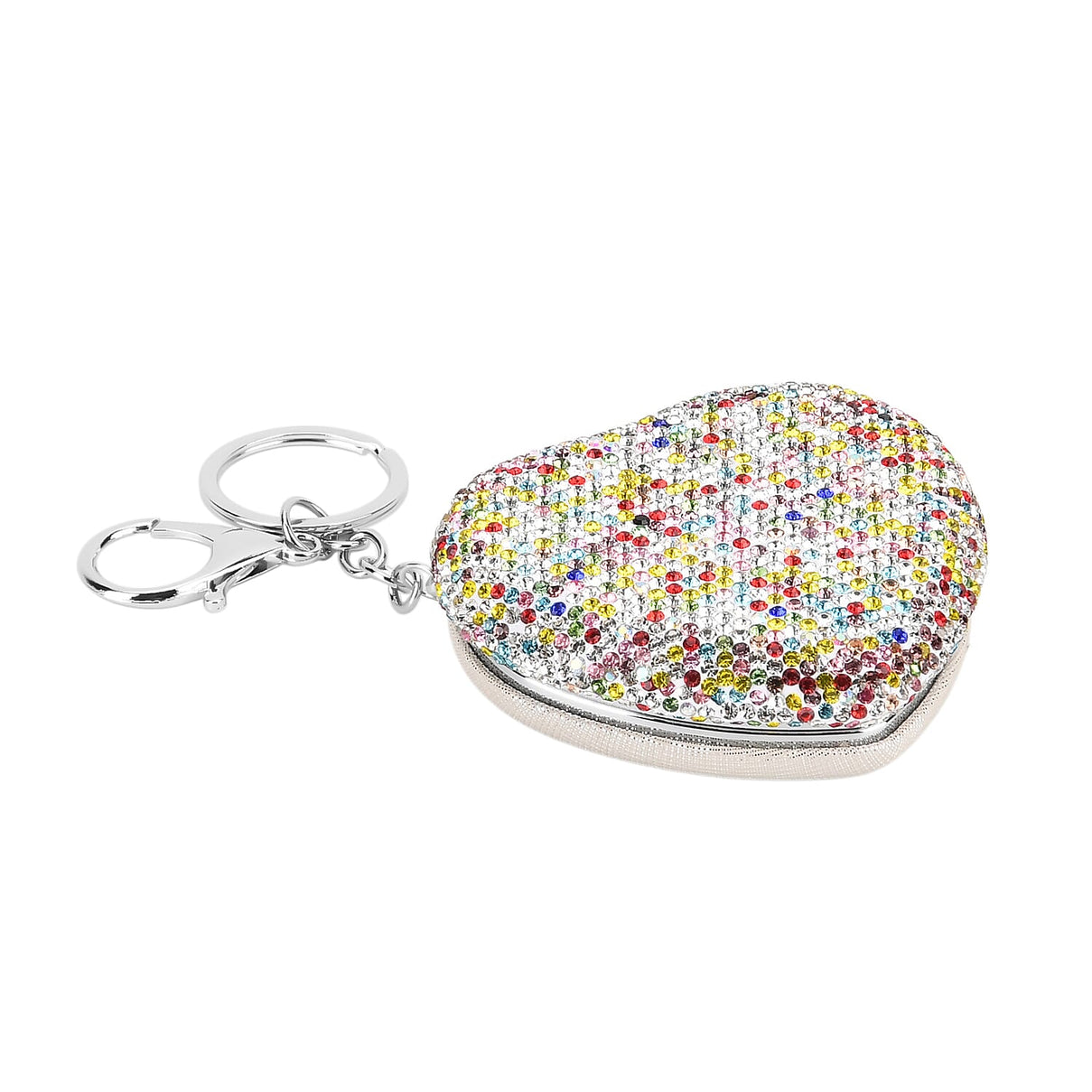 Heart Shape Elegant Sparkly Crystal Compact Mirror (7cm) - Multi Colour V32364690 5