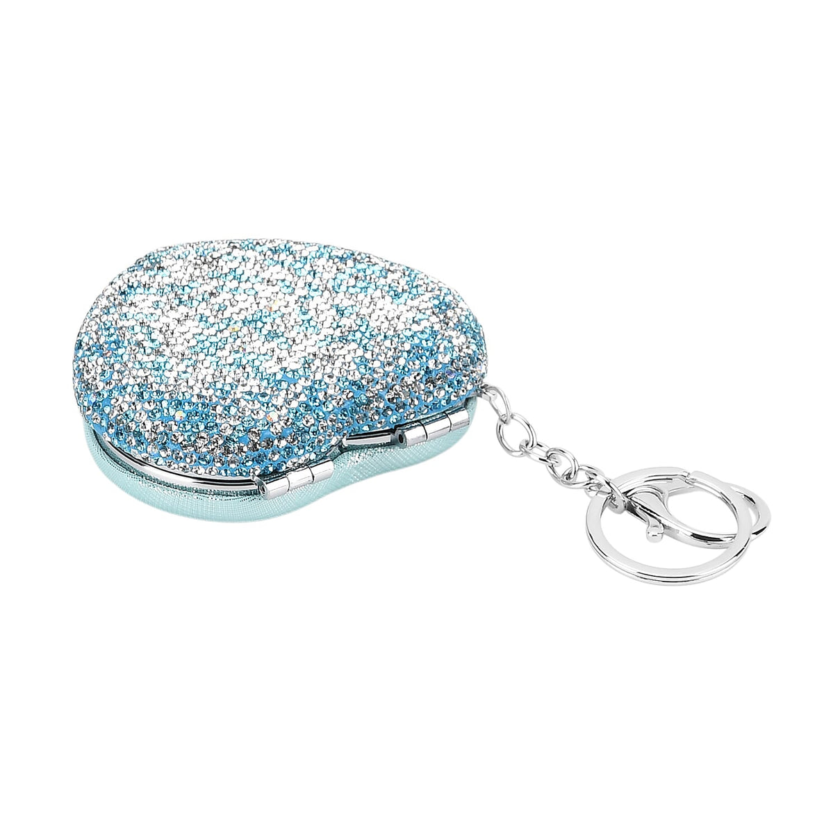 Heart Shape Elegant Sparkly Crystal Compact Mirror (7cm) - White &amp; Blue 8426934 6