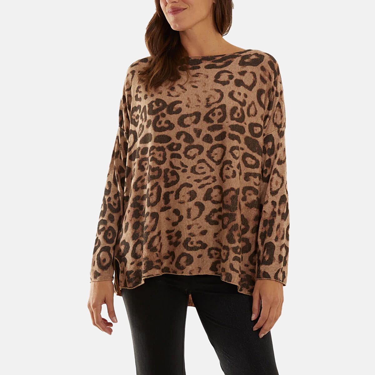NOVA OF LONDON Leopard Pattern Knitted Jumper (One Size 8-18) - Camel 7651711 0