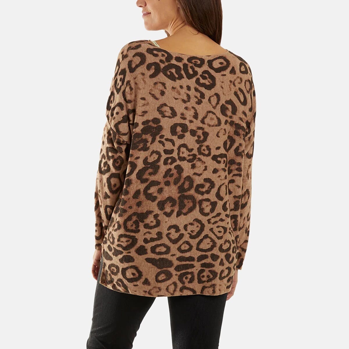 NOVA OF LONDON Leopard Pattern Knitted Jumper (One Size 8-18) - Camel 7651711 1