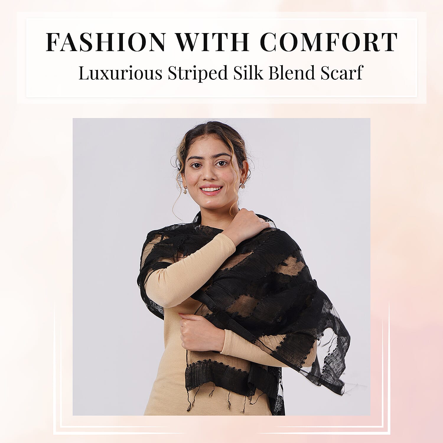 30% Silk and Modal Printed Women's Scarf 7976073 2