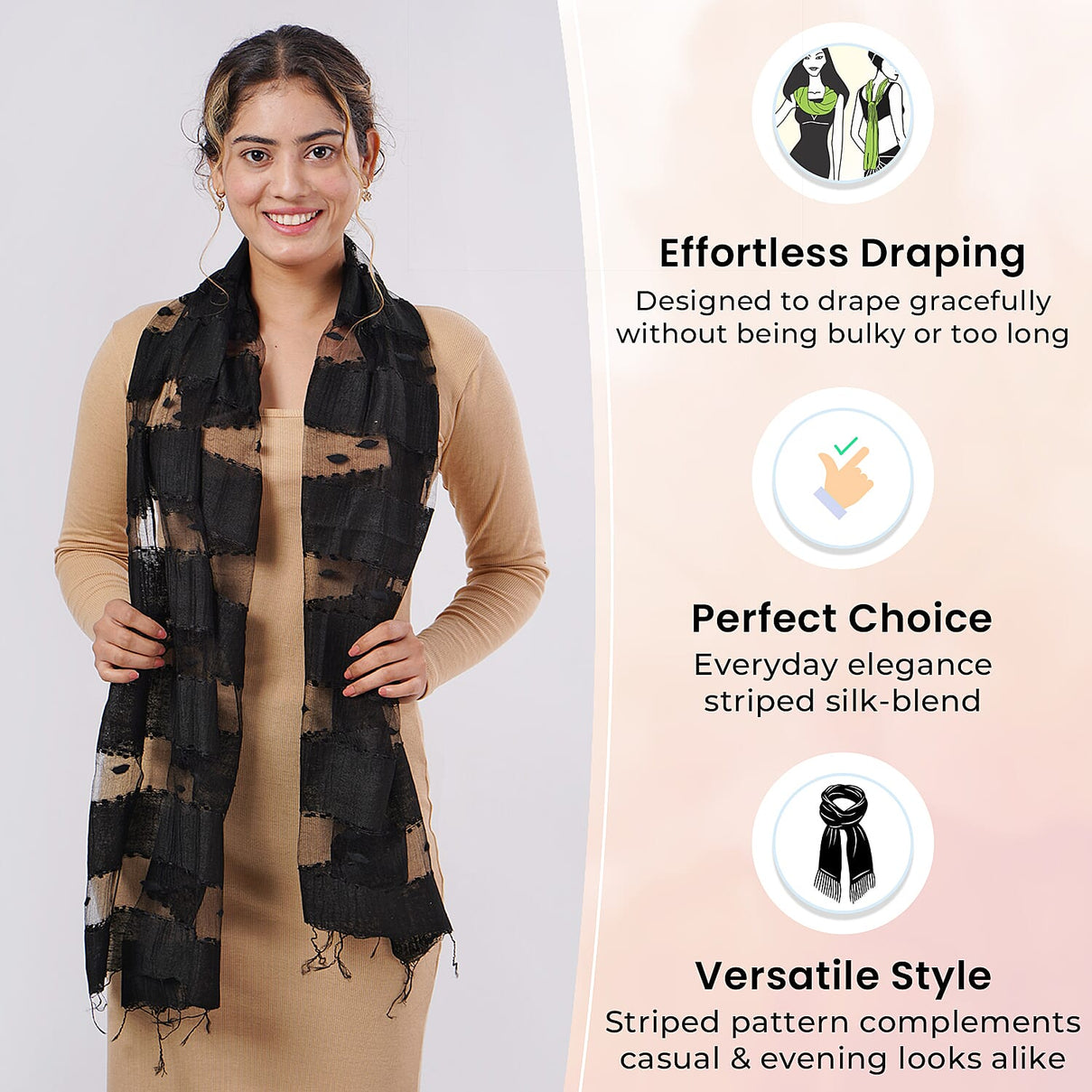 30% Silk and Modal Printed Women's Scarf 7976073 3