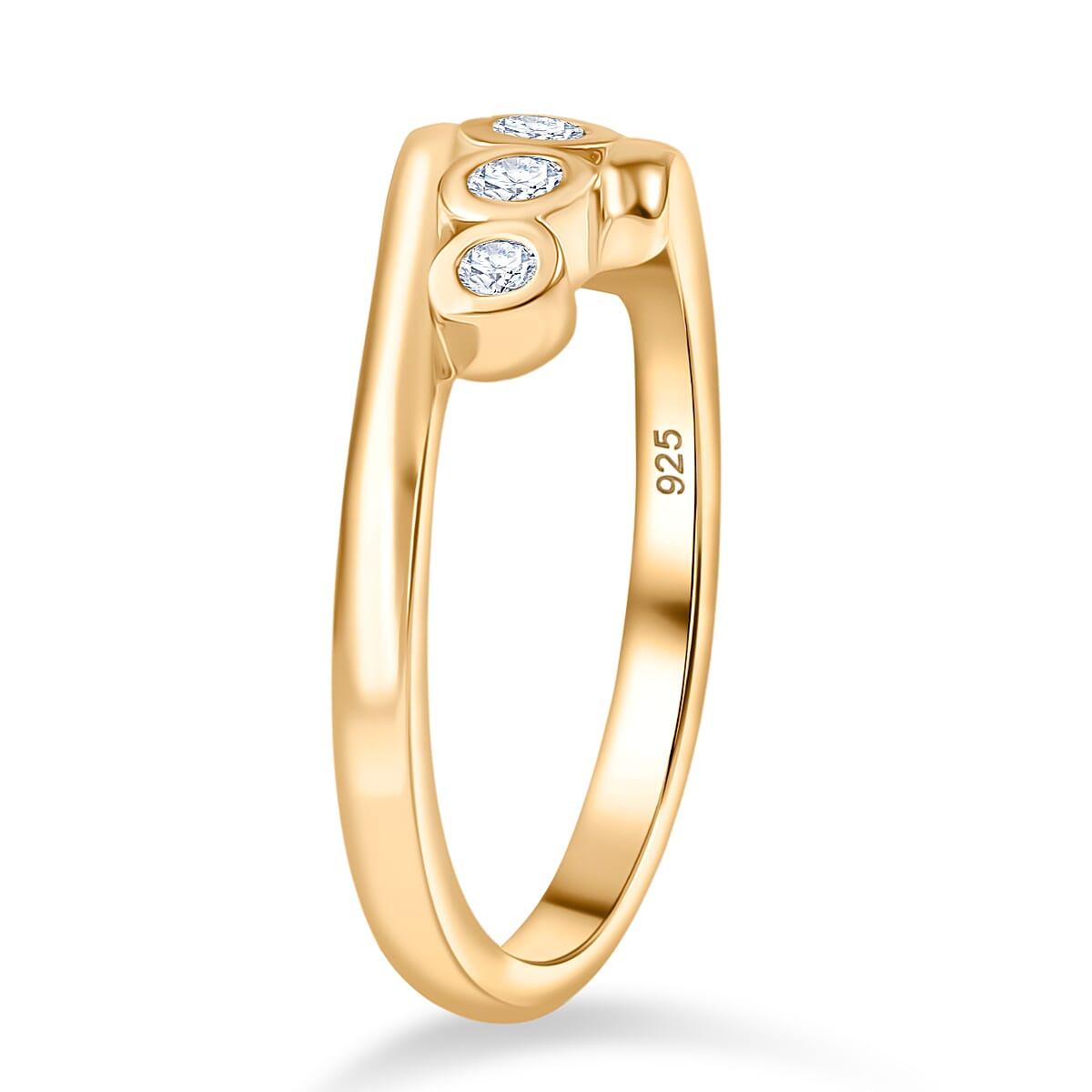 Moissanite 5 Stone Ring in 14K Yellow Gold Plated Sterling Silver 8289864 3