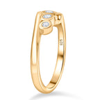 Moissanite 5 Stone Ring in 14K Yellow Gold Plated Sterling Silver