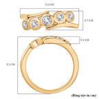 Moissanite 5 Stone Ring in 14K Yellow Gold Plated Sterling Silver