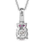 Moissanite,  African Ruby Pendant with Chain (Size 20) in rhodium Sterling Silver 0.38 ct  1.330  Ct.