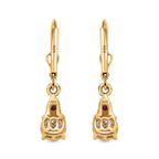 Moissanite & African Ruby Solitaire Lever Back Earring in 18K Vermeil Yellow Gold Plated Sterling Silver 1.94 Ct.