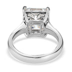 Moissanite (Asscher Cut) Solitaire Ring in Platinum Overlay Sterling Silver 5.40 Ct.