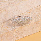 Moissanite Ballerina Ring in Rhodium Overlay Sterling Silver 1.29 Ct.