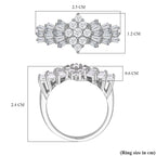 Moissanite Ballerina Ring in Rhodium Overlay Sterling Silver 1.29 Ct.