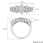 Moissanite Ballerina Ring in Rhodium Overlay Sterling Silver 1.29 Ct.