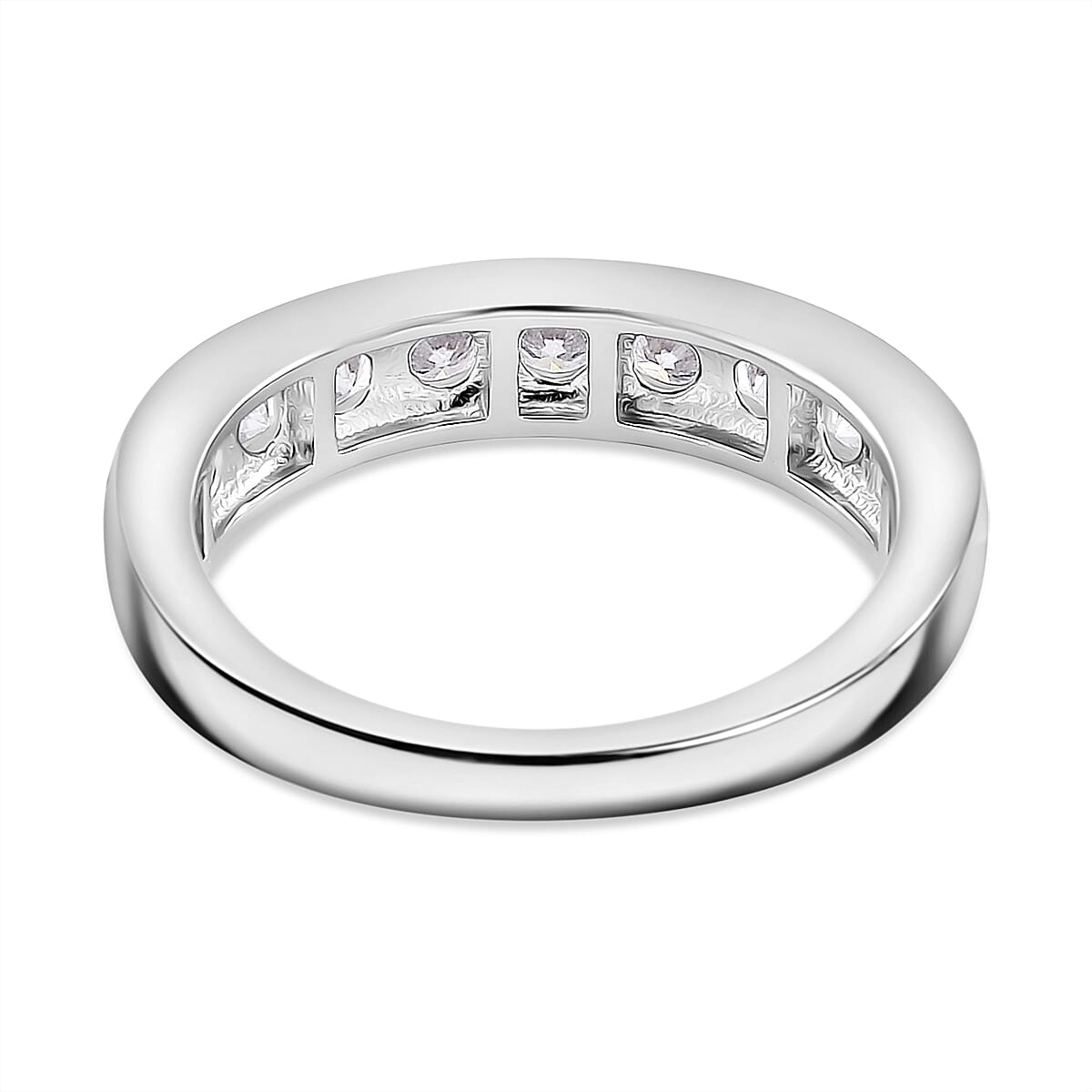 RADIANTA GRA Certified Moissanite D-VVS1 Band Ring in Rhodium Overlay Sterling Silver 1.00 Ct. 7967564 4