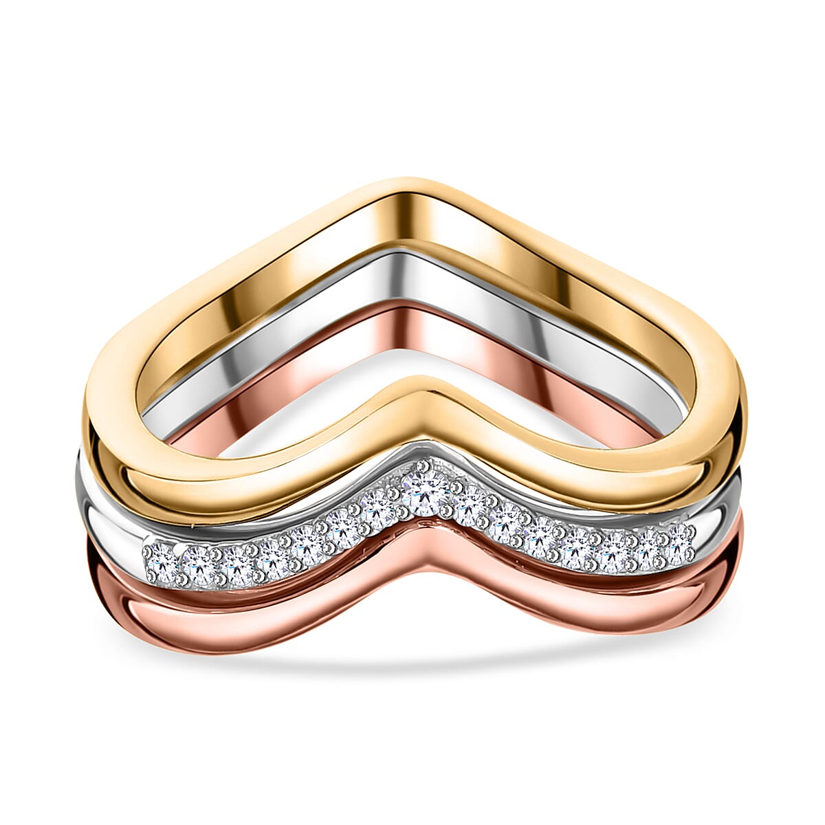 Moissanite Wishbone Wedding Band Stacking Ring Sterling Silver 0.13 ct, Silver Wt. 6 Gms 0.094 Ct. 7618096 0