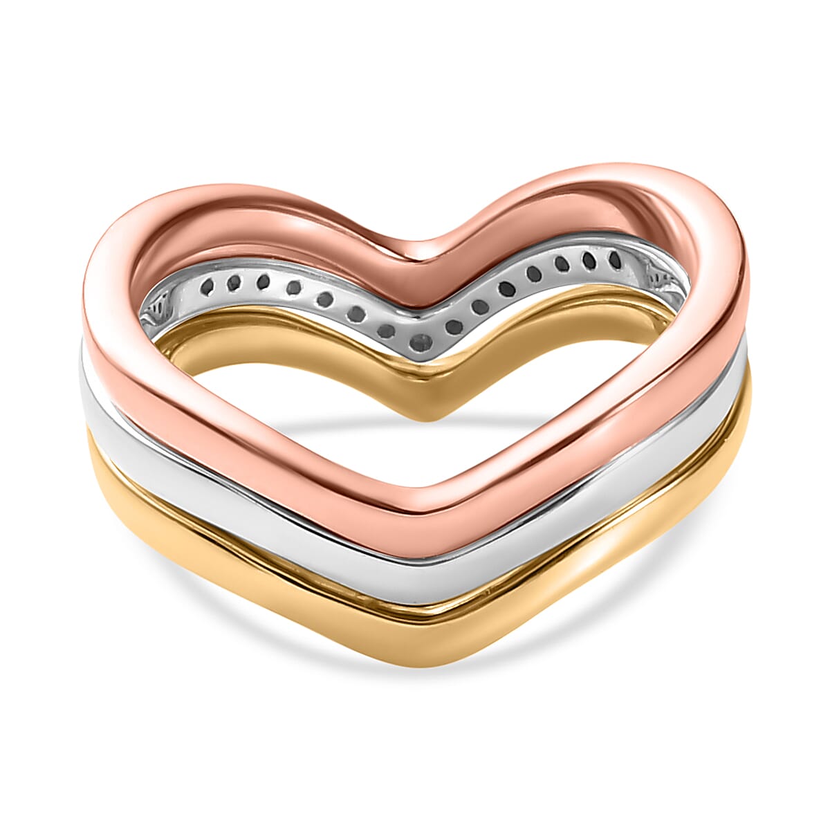 Moissanite Wishbone Wedding Band Stacking Ring Sterling Silver 0.13 ct, Silver Wt. 6 Gms 0.094 Ct. 7618096 5