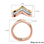 Moissanite (Set of 3) Band Ring  Sterling Silver 0.13 ct,  Silver Wt. 6 Gms  0.094  Ct.