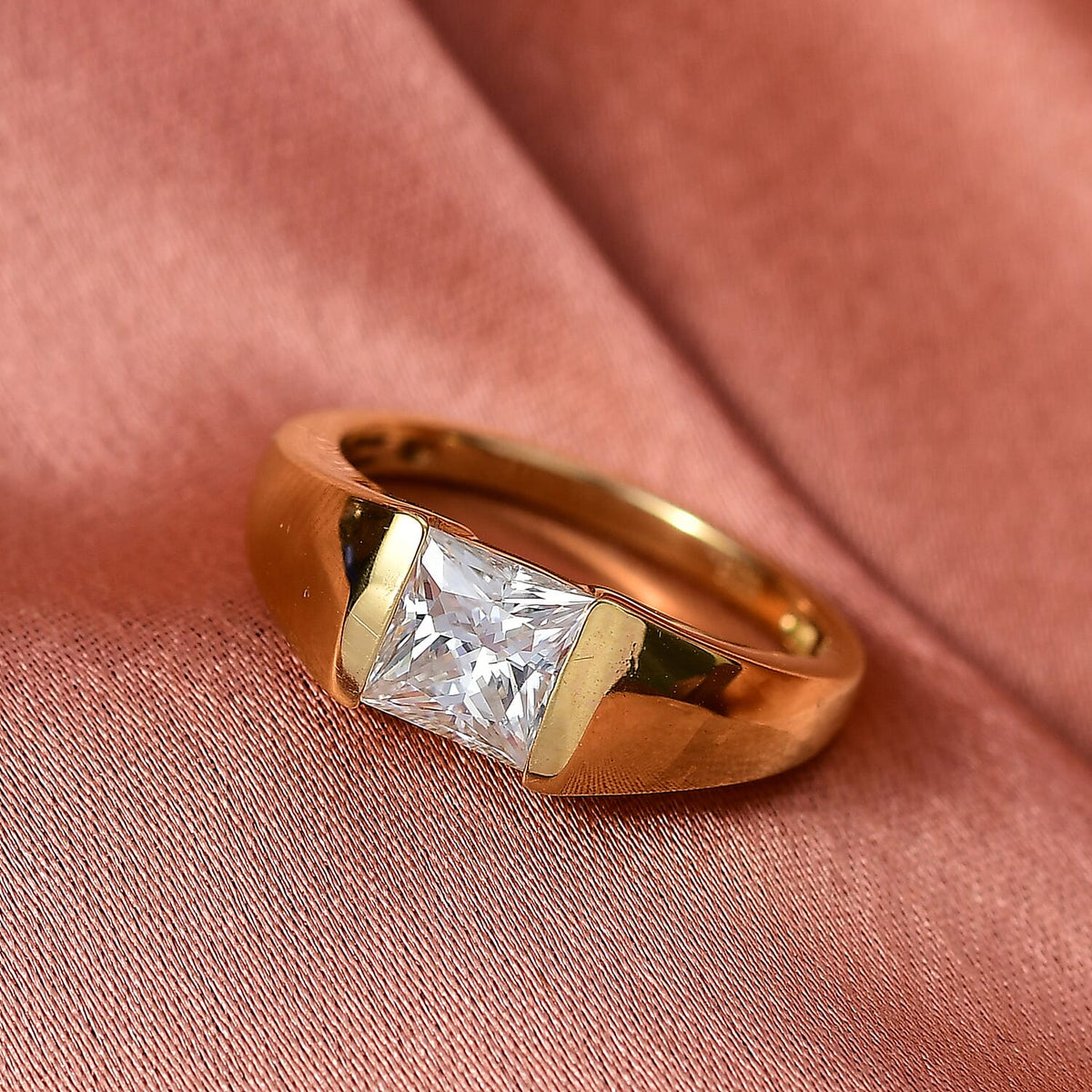 1.1 Ct. Moissanite Band Ring in Yellow Gold Plated Sterling Silver 8275809 2