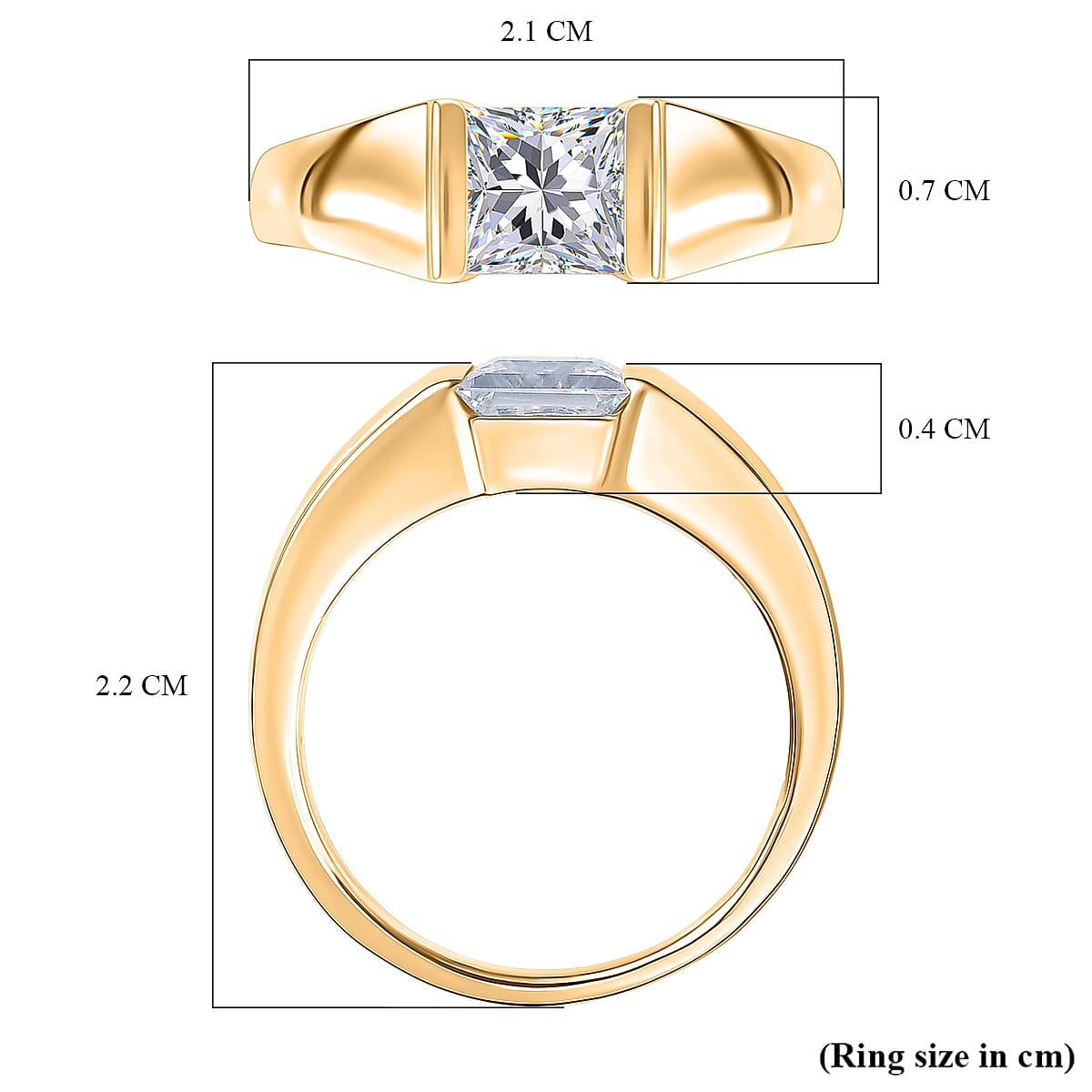 1.1 Ct. Moissanite Band Ring in Yellow Gold Plated Sterling Silver 8275809 6