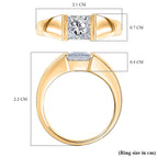 Moissanite Band Ring in Yellow Gold Plated Sterling Silver 1.13 Ct.