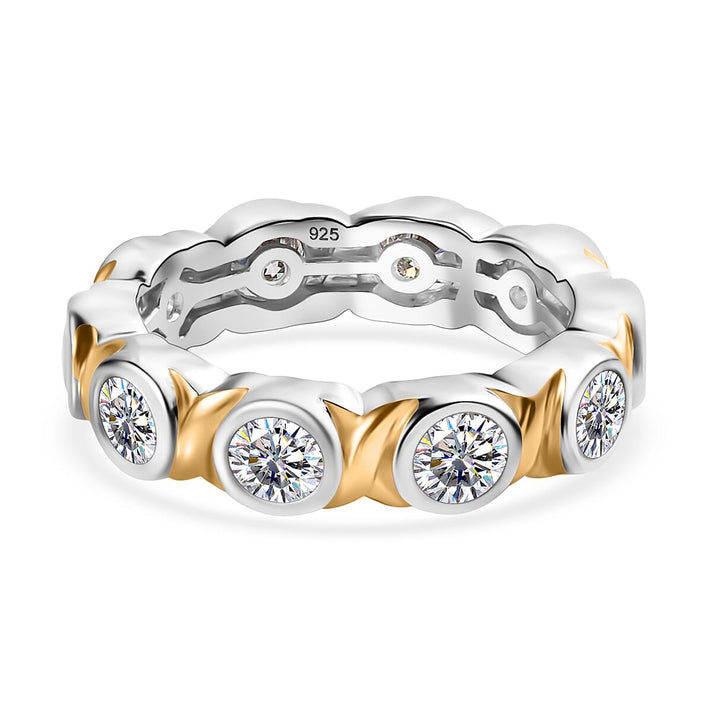2.4 Ct. Moissanite Bubble Ring in Platinum and 18K Yellow Gold Vermeil Sterling Silver 7763480 1