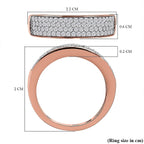 Moissanite Band Ring in 18K Vermeil Rose Gold Plated Sterling Silver