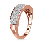 Moissanite Band Ring in 18K Vermeil Rose Gold Plated Sterling Silver
