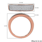 Moissanite Band Ring in 18K Vermeil Rose Gold Plated Sterling Silver