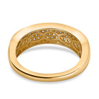 Moissanite Band Ring in 18K Vermeil Yellow Gold Plated Sterling Silver