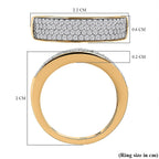 Moissanite Band Ring in 18K Vermeil Yellow Gold Plated Sterling Silver