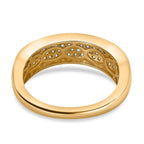 Moissanite Band Ring in 18K Vermeil Yellow Gold Plated Sterling Silver