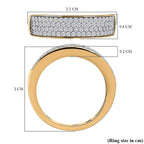 Moissanite Band Ring in 18K Vermeil Yellow Gold Plated Sterling Silver