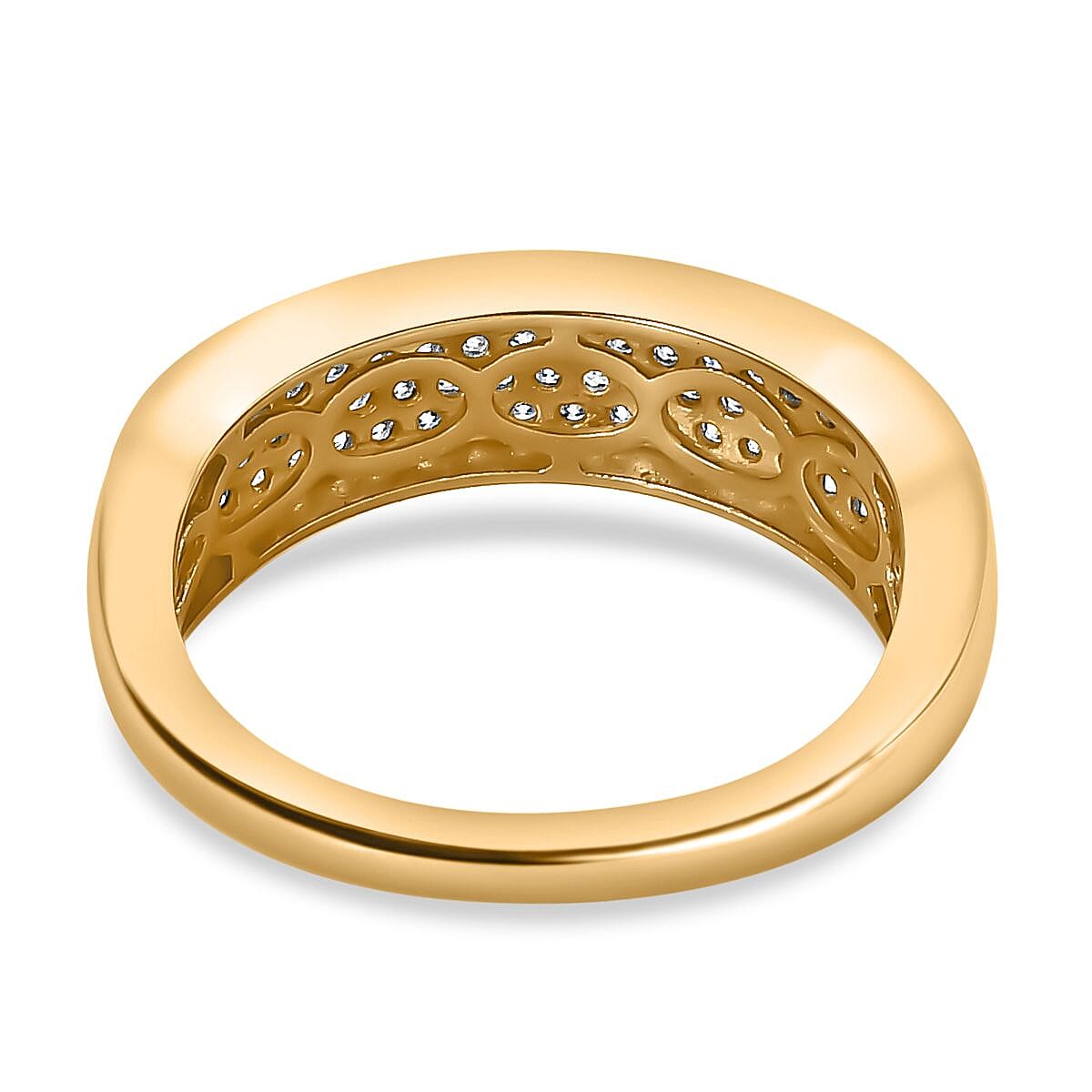 D'Joy - Moissanite Band Ring in 18K Vermeil Yellow Gold Plated Sterling Silver V32555133 5