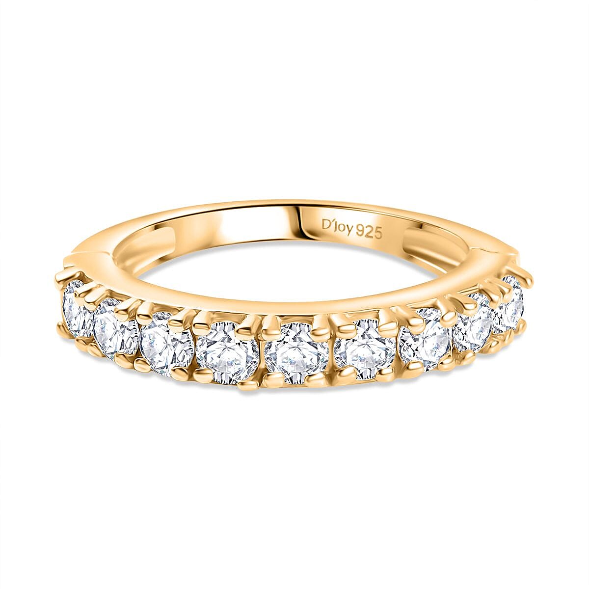 Moissanite Band Ring in 18K Vermeil Yellow Gold Sterling Silver 8168523 0