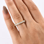 Moissanite Band Ring in 18K Vermeil Yellow Gold Plated Sterling Silver 0.96 Ct.
