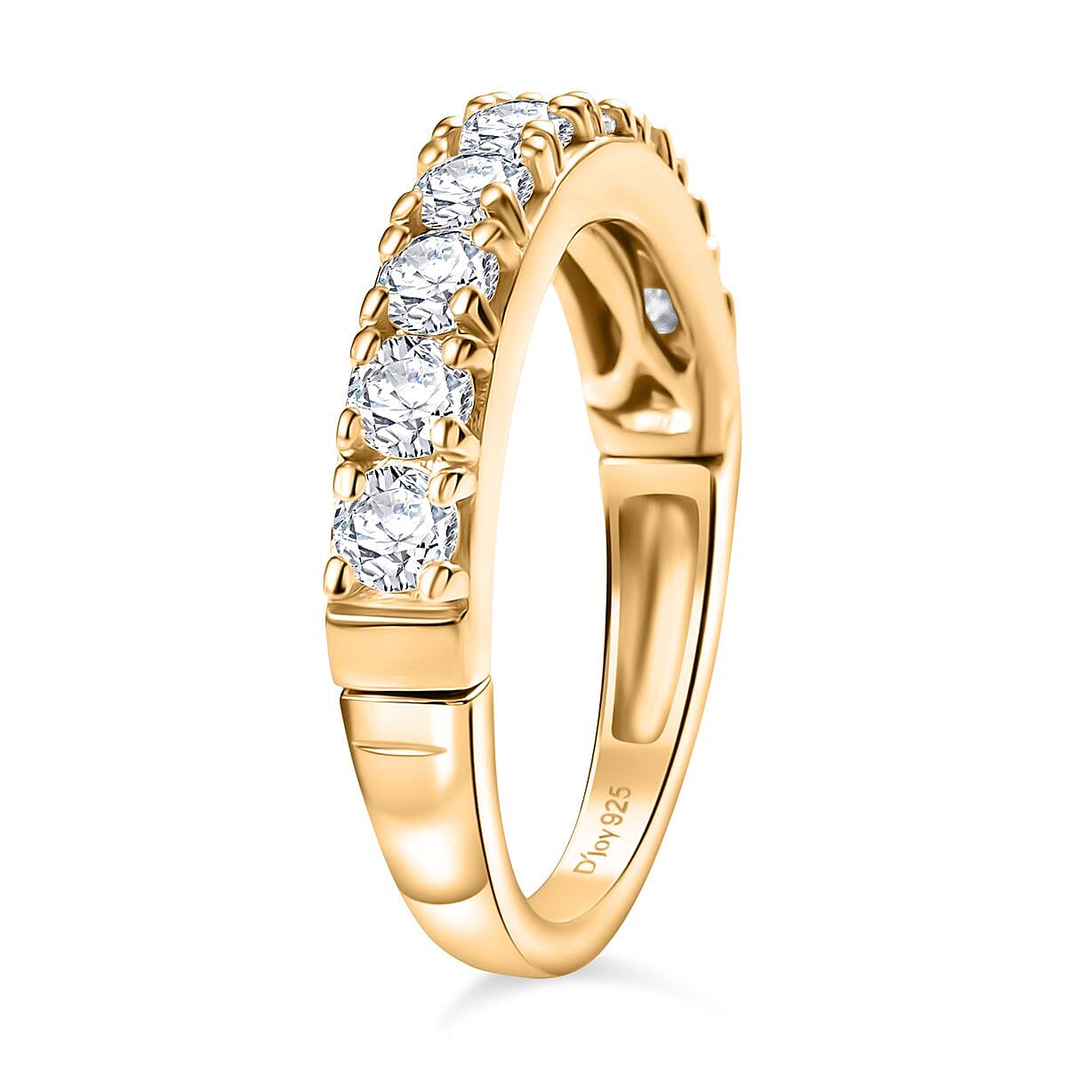 Moissanite Band Ring in 18K Vermeil Yellow Gold Sterling Silver 8168523 4