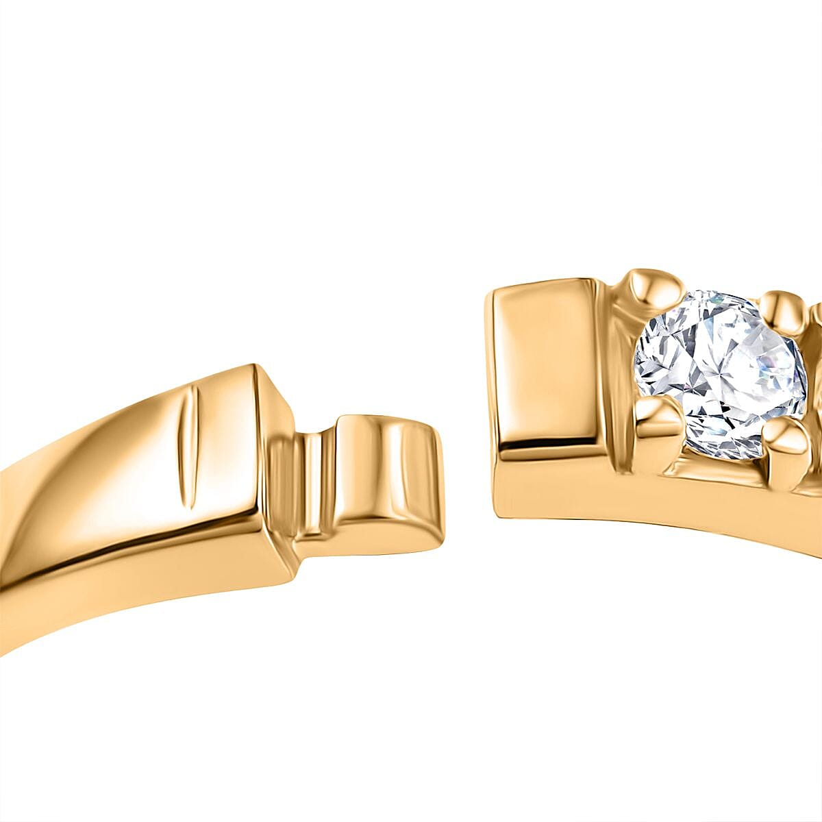Moissanite Band Ring in 18K Vermeil Yellow Gold Sterling Silver 8168523 6