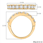 Moissanite Band Ring in 18K Vermeil Yellow Gold Plated Sterling Silver 0.96 Ct.