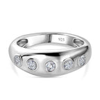 Moissanite  Band Ring in Platinum Overlay Sterling Silver 0.28 ct,  Silver Wt. 5 Gms  0.920  Ct.