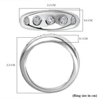 Moissanite  Band Ring in Platinum Overlay Sterling Silver 0.28 ct,  Silver Wt. 5 Gms  0.920  Ct.
