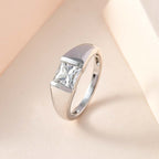 D'Joy Moissanite Solitaire Ring in Platinum Overlay Sterling Silver 1.15 Ct