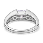 D'Joy Moissanite Solitaire Ring in Platinum Overlay Sterling Silver 1.15 Ct