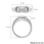 D'Joy Moissanite Solitaire Ring in Platinum Overlay Sterling Silver 1.15 Ct