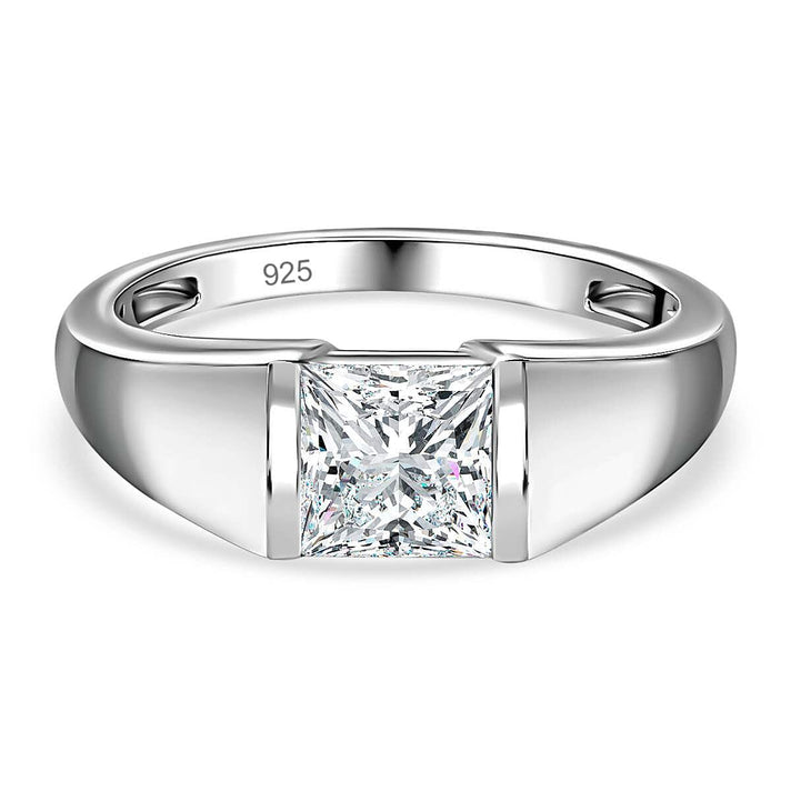 1.2 Ct. Moissanite Band, Solitaire Ring in Platinum Sterling Silver V32620447 1