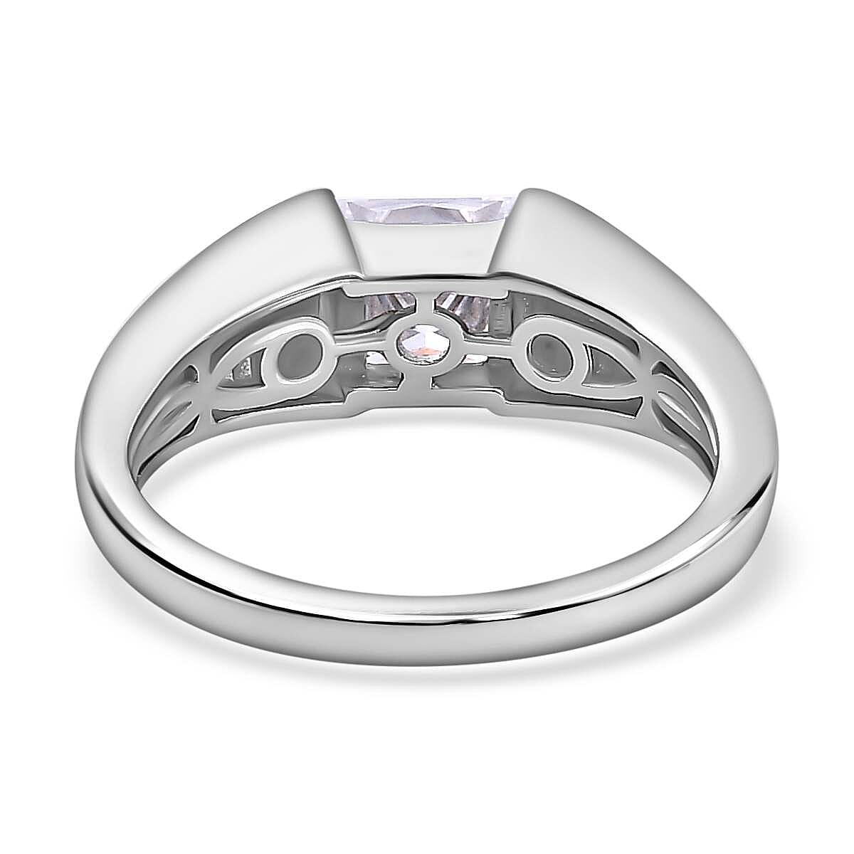 1.2 Ct. Moissanite Band, Solitaire Ring in Platinum Sterling Silver V32695485 5
