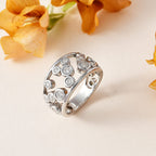 The Exclusive Moissanite Bubble Ring in Platinum Overlay Sterling Silver