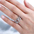 The Exclusive Moissanite Bubble Ring in Platinum Overlay Sterling Silver