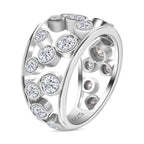 The Exclusive Moissanite Bubble Ring in Platinum Overlay Sterling Silver