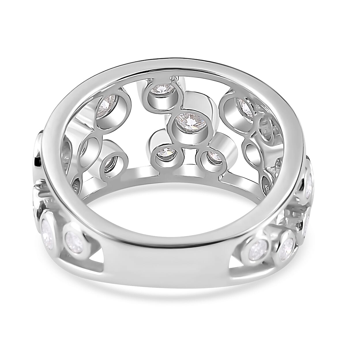 The Exclusive Moissanite Bubble Ring in Platinum Overlay Sterling Silver 7717863 4