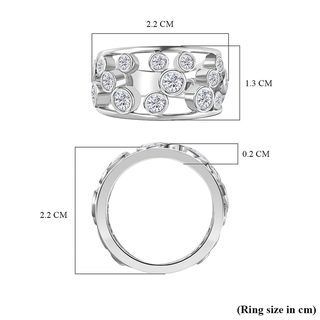 The Exclusive Moissanite Bubble Ring in Platinum Overlay Sterling Silver
