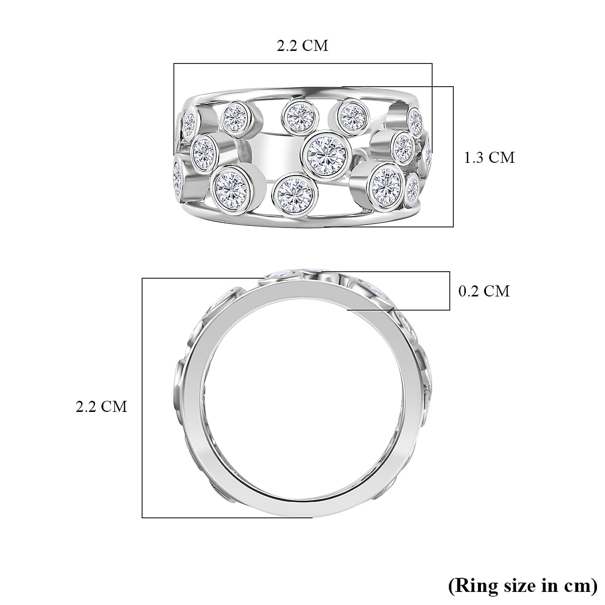 The Exclusive Moissanite Bubble Ring in Platinum Overlay Sterling Silver 7717863 5