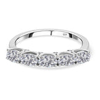 Moissanite Ring in Platinum Overlay Sterling Silver 1.240 Ct.